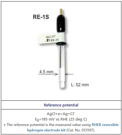 RE-1S Ag/AgCl 參考電極(玻璃半透膜)